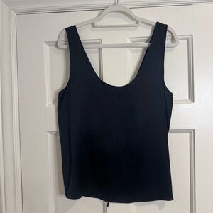 Vince Black Silk Scoop Neck Tank Top